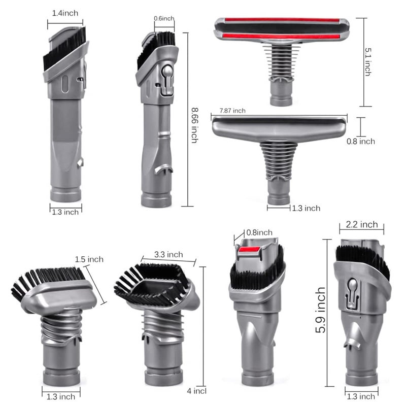 Garbage fighter Replacement Attachments Tools Brush Kit for Dyson V6 V7 V8 V10 DC24 DC33 DC35 DC44 DC58 DC59 DC62 DC74 Dyson Cordless Vacuum Cleaner Accessories Kit (4 PACK) - Image 2